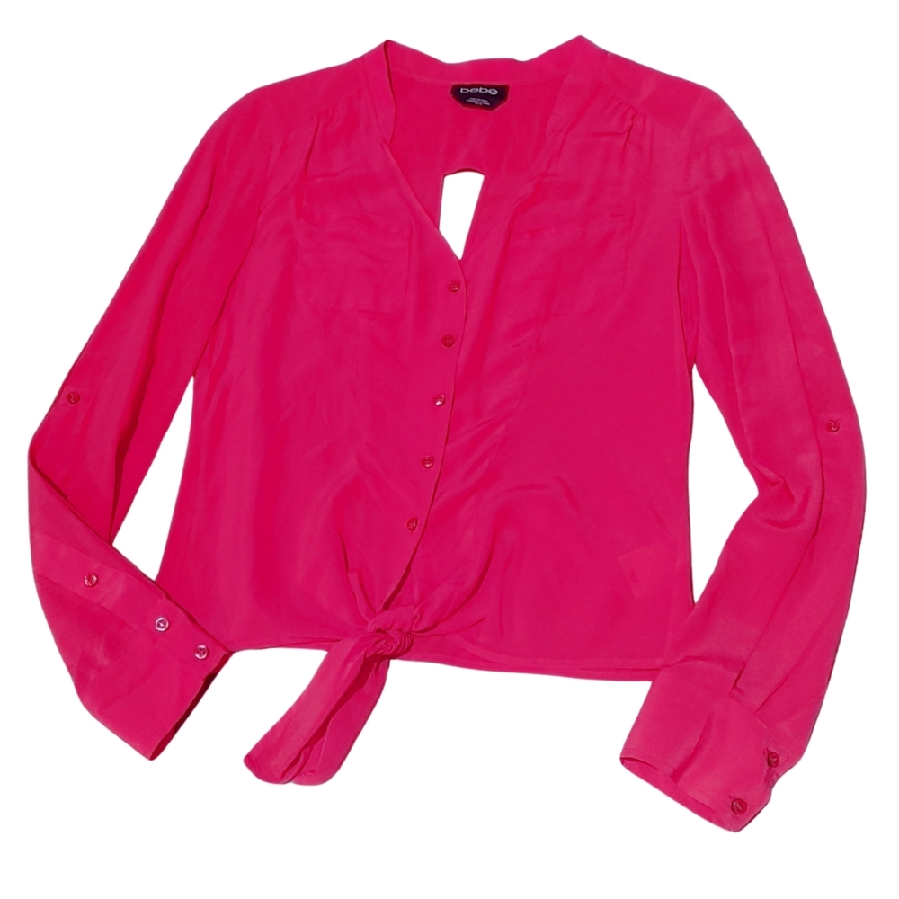 BEBE | 100% Mulberry Silk Button Down Shirt Size XS.